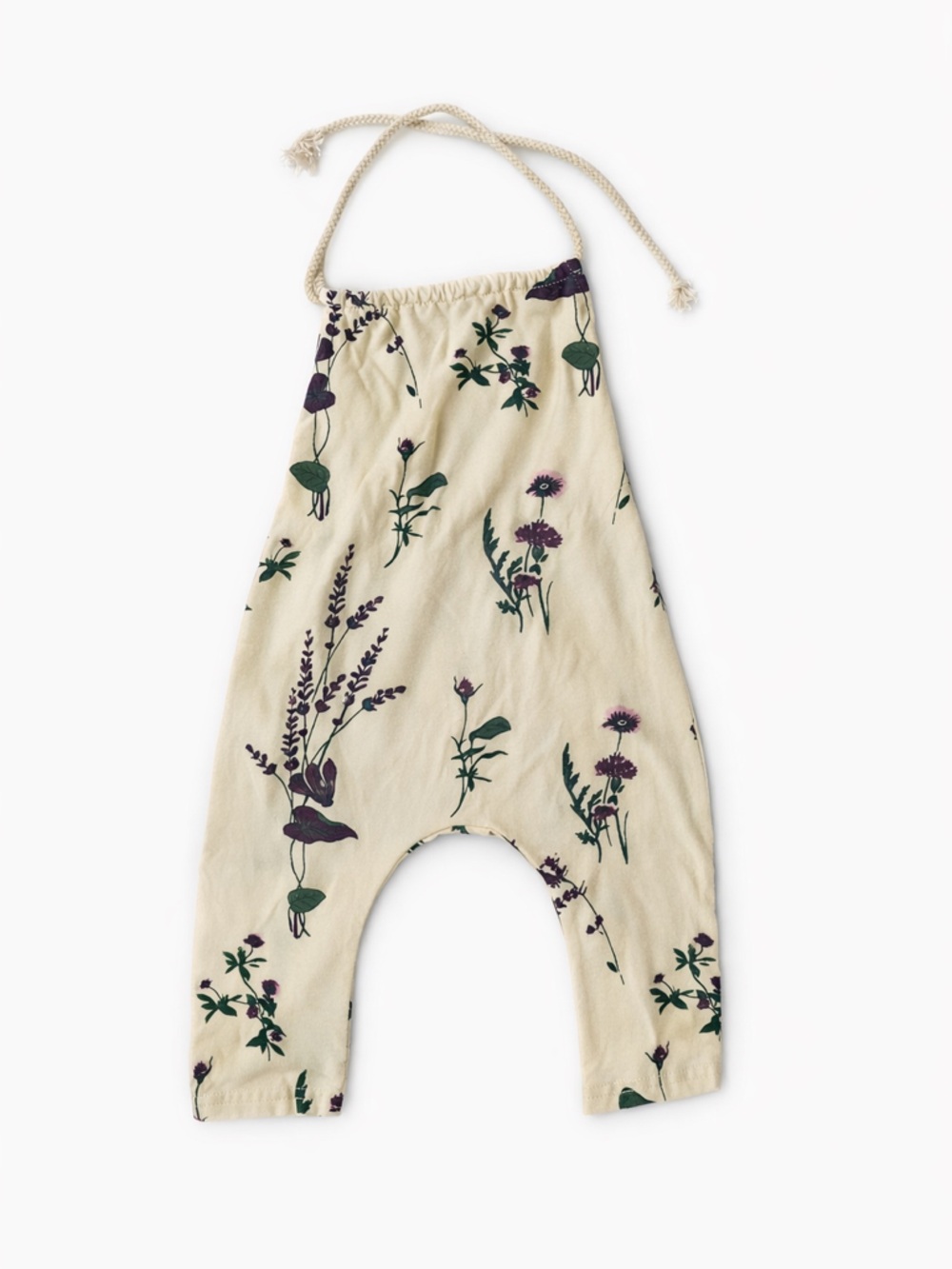 Floral Halter One-Piece Romper in Cream by